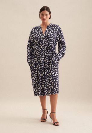 Seidensticker Sommerkleid SEIDENSTICKER Schwarze Rose, Damen, Gr. 3XL46, Normalgr&ouml;ssen, blau (dunkelblau), 100% Viskose, gepunktet, regular fit, Kleider Sommerkleid