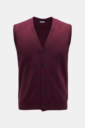 Braun Hamburg Men - Cashmere knit waistcoat burgundy