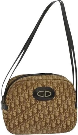 Dior Pre-owned Cross Body Bags, female, Brown, Size: ONE SIZE Pre-owned Canvas Trotter Shoulder Bag
