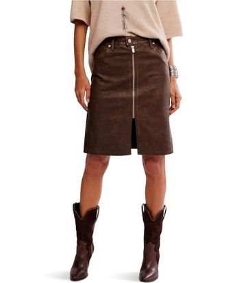 Free People Sycamore Vegan Midi Skirt In Rusty