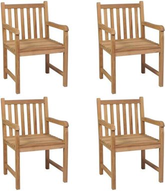 vidaXL Outdoor Chairs 4 pcs Solid Teak Wood vidaXL