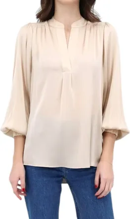 Nouvelle/Silk95Five Madras Blouse In Almondine