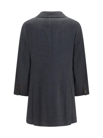 Brunello Cucinelli Mens Cashmere Coat Charcoal Kashmir-Capra Hircus Kashmir/capra