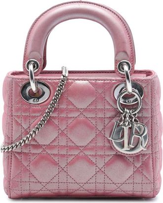 Dior Pre-owned Dior Mini Iridescent Lambskin Cannage Lady Dior Ladies LKU55Q4Z43FU586A