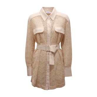 Marella Shirt Dresses, female, White, Size: S Diego Lace Shirt