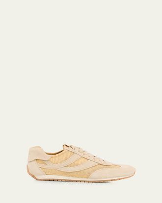Vince Oasis Raffia and Suede Retro Sneakers