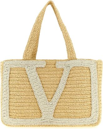 Valentino Garavani Natural/White Viva Superstar Large Tote