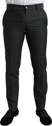 Dolce & Gabbana Dark Gray Stretch Slim Formal Mens Pants