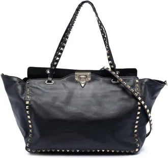 Valentino Pre-owned Valentino Medium Leather Rockstud Trapeze Satchel Ladies P6B6M7QN7047WYI2
