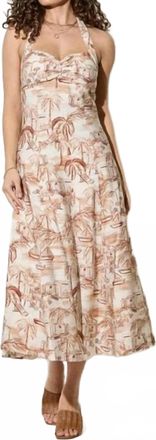 Skylar Rose The Vela Sweetheart Midi Dress In Beige