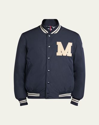 Moncler Mens Lateltin Padded Varsity Bomber Jacket