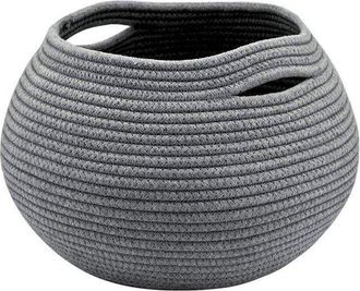OEM Cesta Decorativa Gris Para Almacenamiento, Cesta Decorativa De Cuerda De Algod&oacute;n Para Almacenamiento, 25,4 Cm X 21,1 Cm X 22,9 Cm
