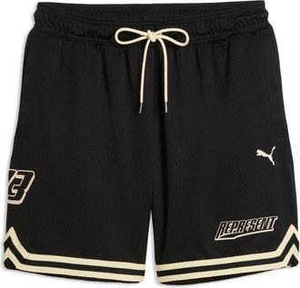 Puma x Represent Mesh Drawstring Basketball Shorts in Puma Black at Nordstrom, Size Large
