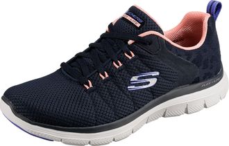 Skechers Womens Flex Appeal 4.0 Elegant Ways Sneaker,Navy Mesh/Multi Trim,7 UK