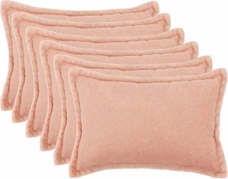 vidaXL Funda De Almohada 6 Pcs Houten Rosa 30 X 50 Cm Boucl&eacute; Vidaxl