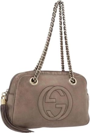 Gucci Pre-owned Vintage Schoudertas - Dames - Vintage Schoudertas - Bruin - ONE Size - Leer - Vintage