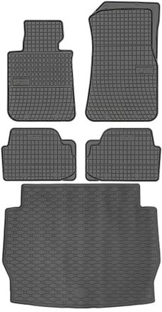 OEM Bmw Serie 1 F20 Hatchback (10/2011-06/2019) - Juego De Alfombrillas De Goma Para Coche + Alfombrilla Para Maletero