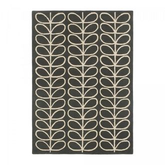 Orla Kiely Alfombra de sal&oacute;n 250x350 cm copetudo a mano de lana negro