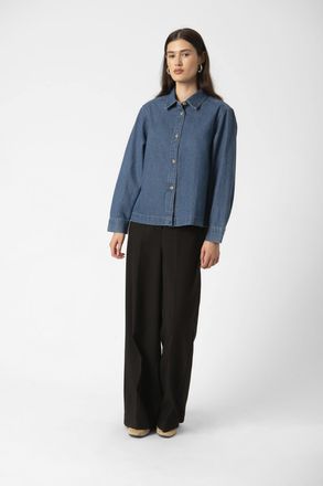 Soaked In Luxury Denim blouse SLDielle Loose fit medium blue