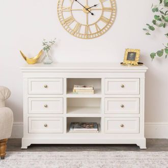 Melody Maison Large Ivory Wooden Sideboard Cabinet - Daventry Ivory Range