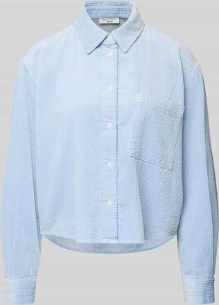 Marc O'Polo Denim Marc OPolo Denim Relaxed Fit Hemdbluse aus reiner Baumwolle in Hellblau, Größe XL