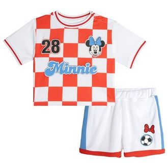 Disney Minnie Mouse Athletic 2-Piece T-Shirt and Shorts Set in Minnie Red Checker at Nordstrom, Size Newborn