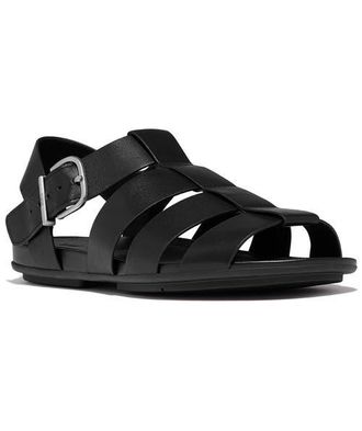 FitFlop Gracie Leather Fisherman Sandals in Black at Nordstrom, Size 11