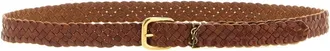 Saint Laurent Brown Braided Buckle Belt
