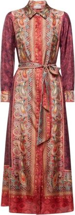 Pierre-Louis Mascia Aloe Overhemdjurk - Dames - Shirt Kleedjes - Rood - S - Kleedjes