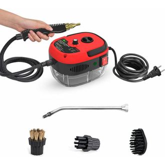 OEM M&aacute;quina De Limpieza A Vapor Port&aacute;til De Alta Temperatura Y 2500 W Con Cabezales De Cepillo Para Muebles De Cocina, Ba&ntilde;o Y Coche (roja)