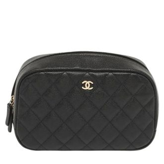 Chanel Pre-owned Clutches, female, Black, Size: ONE SIZE Pre-owned Leather Clutch