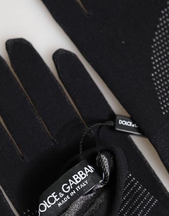 Dolce & Gabbana Black DG Logo Cotton Hands Mitten Men Mens Gloves