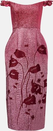 Markarian Amina floral lam&eacute; corset dress