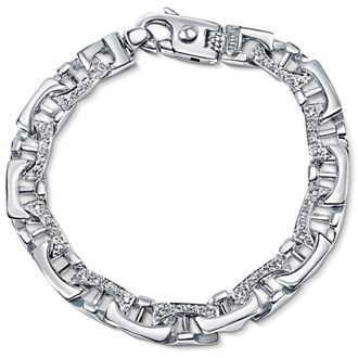 Pompeii3 Mens 14k Gold (44gram) or Platinum (71gram) 8.5mm Diamond Bracelet 8.5