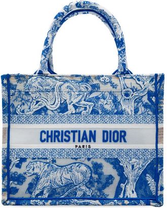 Dior Pre-owned Dior Small Canvas Embroidered Toile De Jouy Sauvage Book Tote Ladies L73DUDTVY5OFKGR9