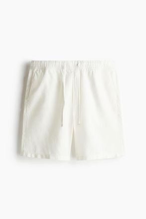 H&M Shorts aus Leinenmix in Relaxed Fit - Weiss