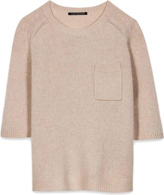 Luisa Cerano Korte mouw trui - Dames - Ronde hals truien - Roze - L - Wol - Truien & Vesten