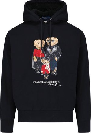 Polo Ralph Lauren Black Polo Bear Graphic Cotton-Blend Hoodie