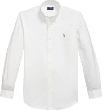 Ralph Lauren Custom Fit Oxford Overhemd - Heren - Casual Overhemden - Wit - XL - Katoen - Overhemden