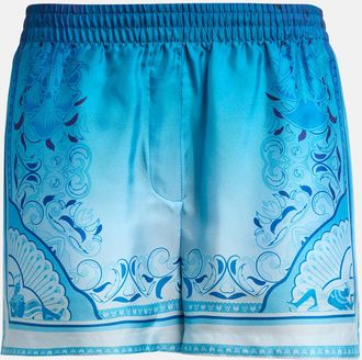 Casablanca Gradient Egyptian Rug Silk Shorts