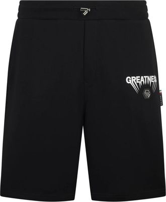 Philipp Plein Jogging Shorts - Heren - Korte Broeken - Zwart - XL - Katoen - Korte Broeken