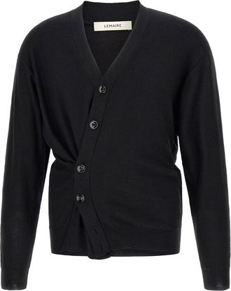 Christophe Lemaire Relaxed Twisted Cardigan - Black