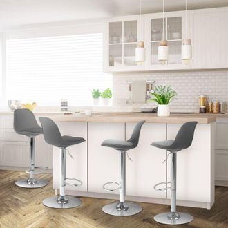 IDMarket Set di 4 sgabelli da bar design grigio karl