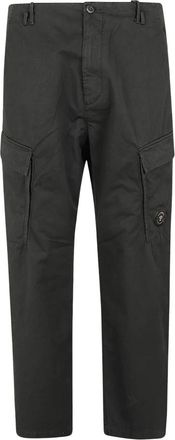 C.P. Company C.p. Company Katoenen Gabardine Wijde Cargo Broek - Heren - Straight fit broeken - Zwart - S - Katoen - Broeken