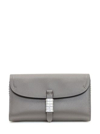 Pinko Pinko Saddle Shoulder Wallet With Chain Grey