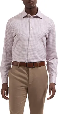 Bugatchi James OoohCotton Gingham Button-Up Shirt in Dusty Pink at Nordstrom, Size Xxx-Large