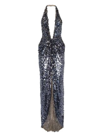 Dsquared2 sequin-embellished maxi dress - women - Sequin/Fabric - 38 - Blue