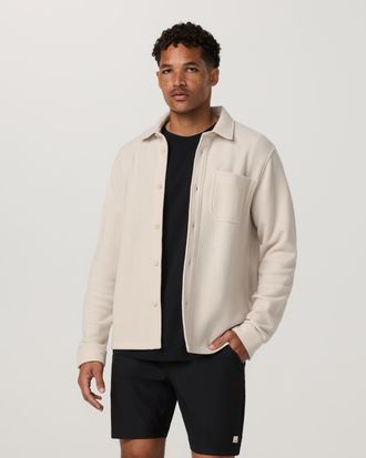 Vuori Clothing Beach Fleece Shirt Jacket | Dark Oregano Heather | Medium