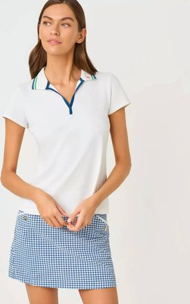 Lilly Pulitzer Luxletic Frida Polo Top In Resort White