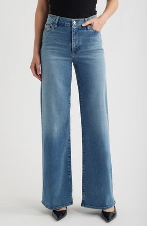 Frame Denim Long Le Slim Palazzo High Waist Wide Leg Jeans in Gossamer at Nordstrom, Size 32